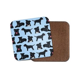 Blue Staffy Dog Square Coaster - Staffordshire Bull Terrier Dog Pets Art Animal Puppy Boys Girls Dad Mum Staffie Family Drink Home #81108