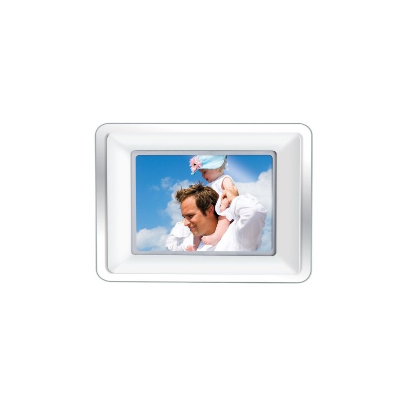 Coby DP772 7-Inch Widescreen Digital Photo Frame with MP3 Player,White/Black