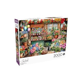 Buffalo Games - Rompecabezas para adultos de 2000 piezas, Tom Wood - The Flower Shop - Rompecabezas duro para adultos con póster de referencia, divertido, único y desafiante para todas las capacidades