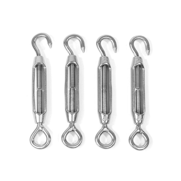 304 Stainless Steel Turnbuckle [M6 Set of 4] Eye Hook,