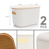 Citylife 2 PCS Storage Bins with Bamboo Lids Plastic Storage