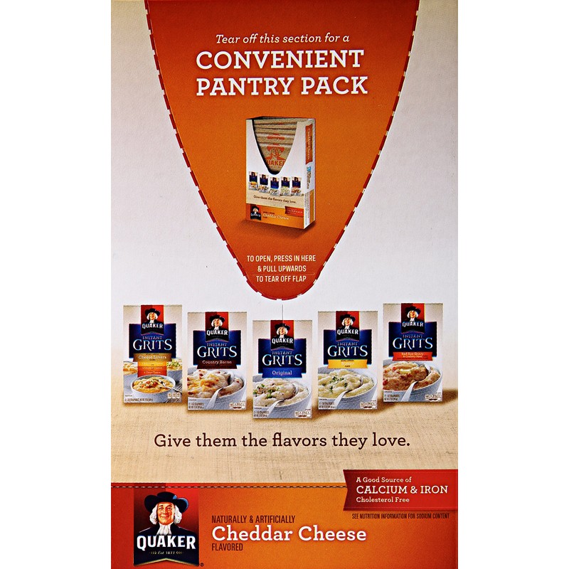Quaker Instant Grits Cheddar Cheese, 12 ct