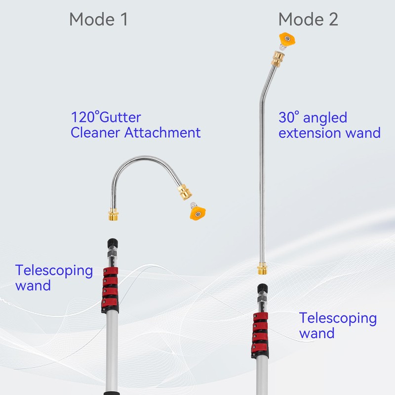 M MINGLE Telescoping Pressure Washer Wand, 20 Feet Aluminum High