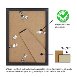 Memory Island 4x6 Photo Frames for Wall and Tabletop Display, 4 by 6 Black Picture Frames with HD Plexiglass, Set of 15