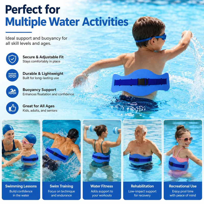 Adjustable Swim Back Float Belt for Training – EVA Buoyancy
