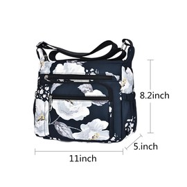 HERCMNOY - Bolso bandolera para mujer, con múltiples bolsillos, para mujer, Peonía