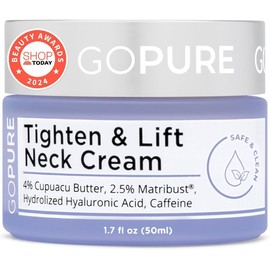 goPure-Crema reafirmante para el cuello: crema antienvejecimiento para el cuello que tensa y elimina las arrugas para lograr un tono de piel uniforme y un estiramiento del cuello; con complejo reafirm