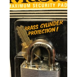 Vintage Master Lock 3-D Secret Service Padlock 1-1/2" BRASS CYLINDER NEW ON CARD