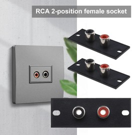 eMagTech 4PCS RCA Connector 2 Way RCA Terminal Wall Panel Plate Input Phono Chassis Socket AV Audio Connector Home Audio Accessories