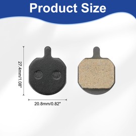 sourcing map 2set Disc Brake Pad 0.82" x 1.08" Semi-Metallic Bike Brake Pads for BB7 M355 M446 M640 Mountain Road Bikes, Black