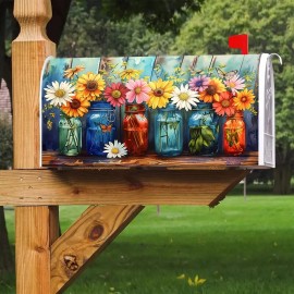 Wawa Outdoors Vibrant Floral Print Weather-Resistant Cover For Standard Size Mailboxes - 18x21