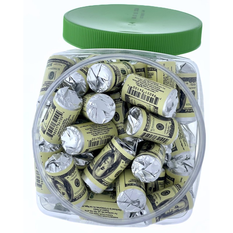 Money Mints-100ct-Individually Wrapped Spearmint Breath Mints with Poly Jar