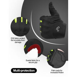 INBIKE Cycling Gloves MTB Fist Bones and Palms Configuration SBR Helps with Cushioning Black M