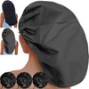 Sheomern 3 Pcs Super Jumbo Adjustable Satin Lined Shower Caps