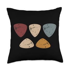 Rustic Guitar Picks Minimalist Vintage Music Lover Throw Pillow