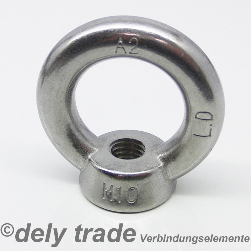 Pack of 10 Ring Nuts M6 Cast and Polished Similar