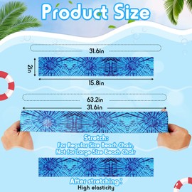 Boao 8 Pack Large Towel Bands for Beach Chairs 15.75 x 1.97 Inch Cruise Towel Clips for Lounge Beach Pool Chairs Towel Strap Holder Elastic Windproof Beach Accessories for Summer(Fresh Style)