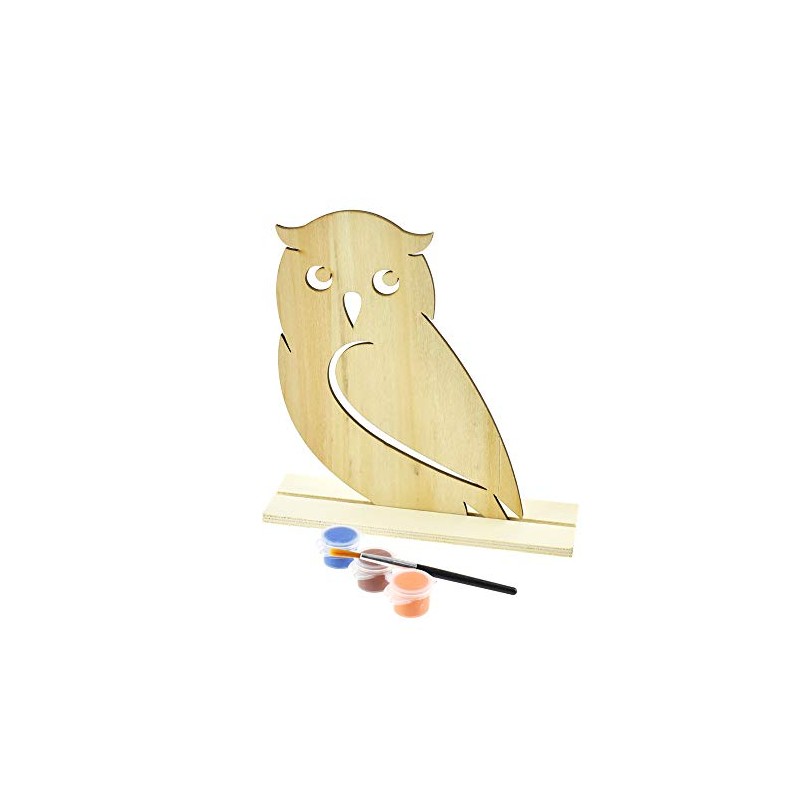Homeford DIY Owl Wood Stand-Up Crafty Kids Kit, Natural, 6-3/4-Inch