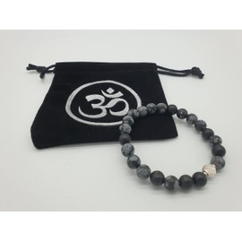 Reiki Snowflake Obsidian Gemstone Bracelet in Jewellery Bag