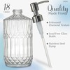 JASAI 18 Oz Embossed Clear Glass Soap Dispenser with Rust