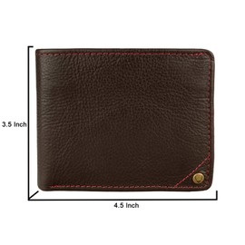HIDESIGN ASW-002-BR-RFID Angle Stitch RFID Blocking Multi-Compartment Leather Wallet, Brown, Under Seat