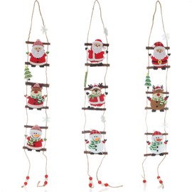 com-four® 3 x Hanging Decorations for Christmas, Felt Hanging Figures, Snowman, Santa Claus and Reindeer for Hanging on Wall and Window (Pack of 3, Hanging Decoration)