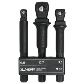 Sundry SDR-B03 2-Way Socket Adapter, Set of 3, Insertion Angle, 0.25 inch (6.35 mm) (1/4), 0.37 inch (9.5 mm) (3/8) 0.5 inch (12.7 mm) (1/2), From Hex Shaft to Drive Angle, Straight Oscillating 15°