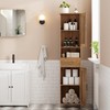 Homhedy 67" H Tall Bathroom Storage Cabinet with Barn Doors