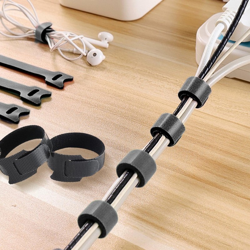 TENOC Reusable Cable Ties Hook Loop Cords Management Adjustable Cable