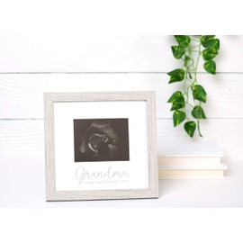 Kate & Milo Rustic Grandma Sonogram Picture Frame, Pregnancy Announcement, Ultrasound Baby Photo Frame, Gender-Neutral Baby Keepsake Frame, Tabletop And Wall Décor, 4x5 Photo Insert, Distressed Gray