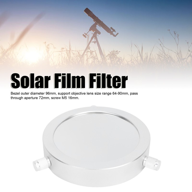 Solar Film Filter 64‑90mm Eye Protection Red Yellow Sun Solar