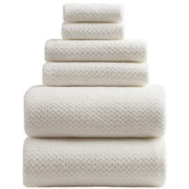 HVMS Oversized Bath Towels Extra Large 40x80 Inches Bath Sheets for Adults Super Soft Quick Dry Highly Absobent Microfiber Shower Towels (White,6 Piece)…