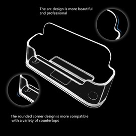 vrupin Business Card Holder for Desk - 4 Pack Acrylic Business Card Holder , Fits 30-50 Business Cards Display Business Card Stand Desktop Business Card Holders for Exhibition