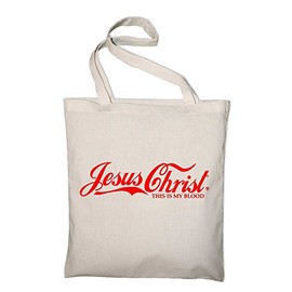 Jesus Christ Schrif Pull This Is My Blood in Jute Bag, Cotton Bag and Fabric Bag Bag