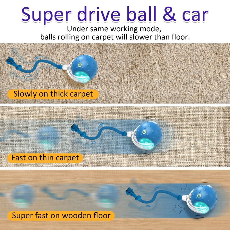 Giociv Interactive Cat Toys Ball for Indoor Cats Fast Rolling