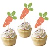 24 Pcs Happy Easter Cupcake Toppers, Easter Bunny Cupcake Toppers