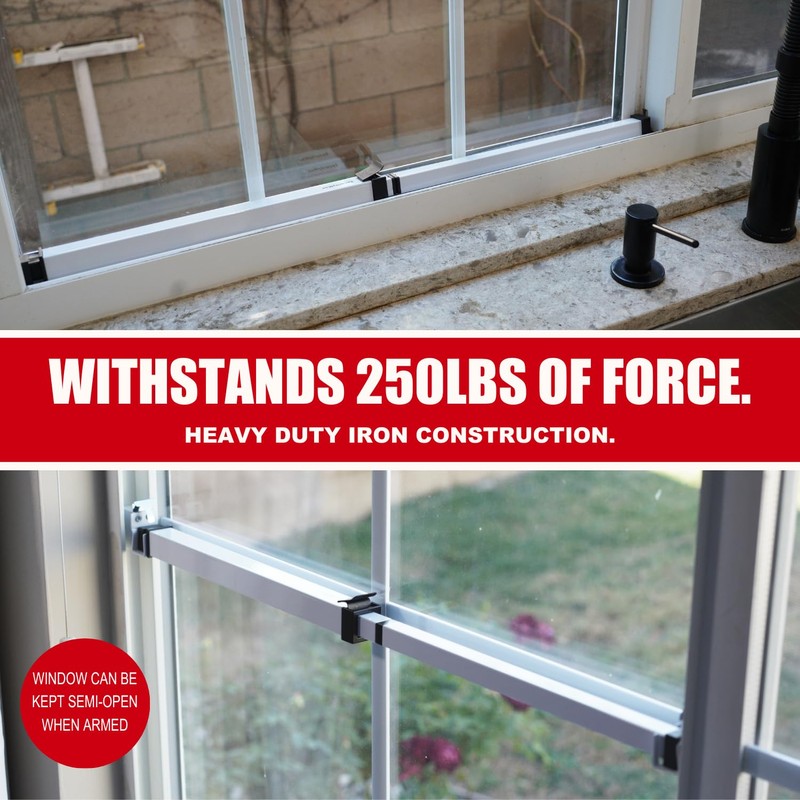 SecurityMan Window Security Bar - Easy Install for Horizontal/Vertical Windows
