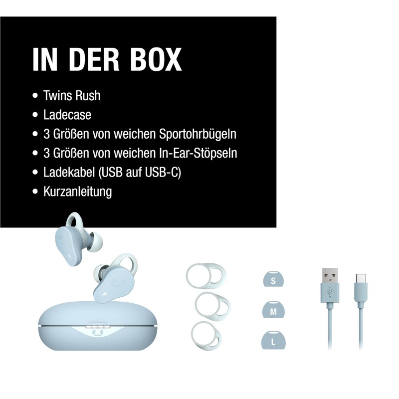 Fresh 'n Rebel Twins Rush, Bluetooth Headphones Sport In-Ear with