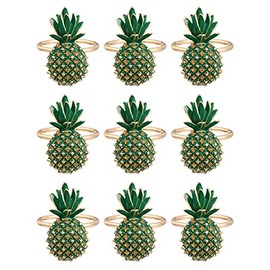 Fly Way 9PCS Pineapple Napkin Rings Decorate Your Table in Christmas, Thanksgiving, Birthday Party, Wedding, Friends Dinner, Business Banquet and Other Festivals and Occasions. (11)