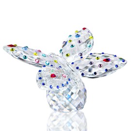 HDCRYSTALGIFTS Large Crystal Butterfly Figurine Collectibles with Ball Base,Art Glass Decorative Paperweight Ornament Crystal Decor for Home Living Room,Souvenir Birthday Gifts