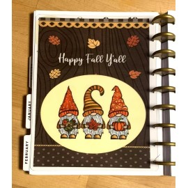 Handmade Gnomes Happy Fall Y'all Two sided DASHBOARD for use w/ Happy Planner