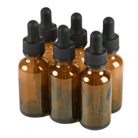 NOOEEISS 6 Pcs 1oz Amber Glass Eye Dropper Bottle, Tincture Bottles With Leak-Proof Design, Stronger Suction for All Kinds of Mixed Liquids