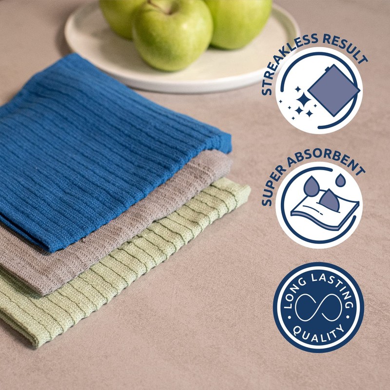 Sorbo Terry Dish Cloths, Kitchen Cleaning Cloths, Pack of 3