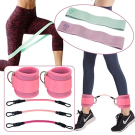 Luwint Resistance Bands for Women, Exercise Gym Equipment Set for Glute Hip Working Out, Include Ankle Bands with Cuffs and Fabric Resistance Bands