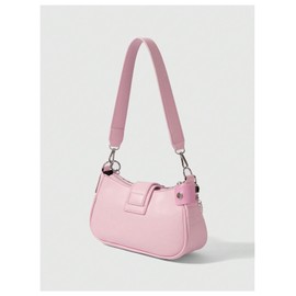 Verdusa Women's Y2k Star Embroidery Shoulder Bag Mini Chain Hobo Handbag Purses Pink One-Size