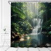 AYDSMYD Rainforest Waterfall Shower Curtain Tropical Jungle Forest Tree Summer