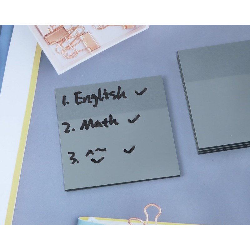 ONLYKXY 4 Pack Transparent Sticky Notes 7.6x7.6CM Self-Stick Book Tabs