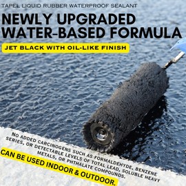 Tapel Liquid Rubber Waterproof Sealant - 3X Stronger - Black 35oz - Professional Grade Roof & Concrete Coating, Indoor/Outdoor Leak Repair, Crack Filler, Weather-Resistant Protection