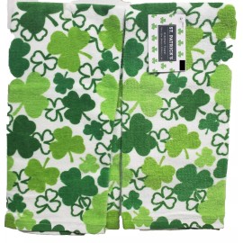 Mainstream Set of 2 Same Kitchen Towels (15"x25") ST.PATRICK'S DAY,SHAMROCK GREEN LEAVES,MI
