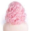 Angle Lucky Pink Curly Bob Wig for Women Synthetic Light
